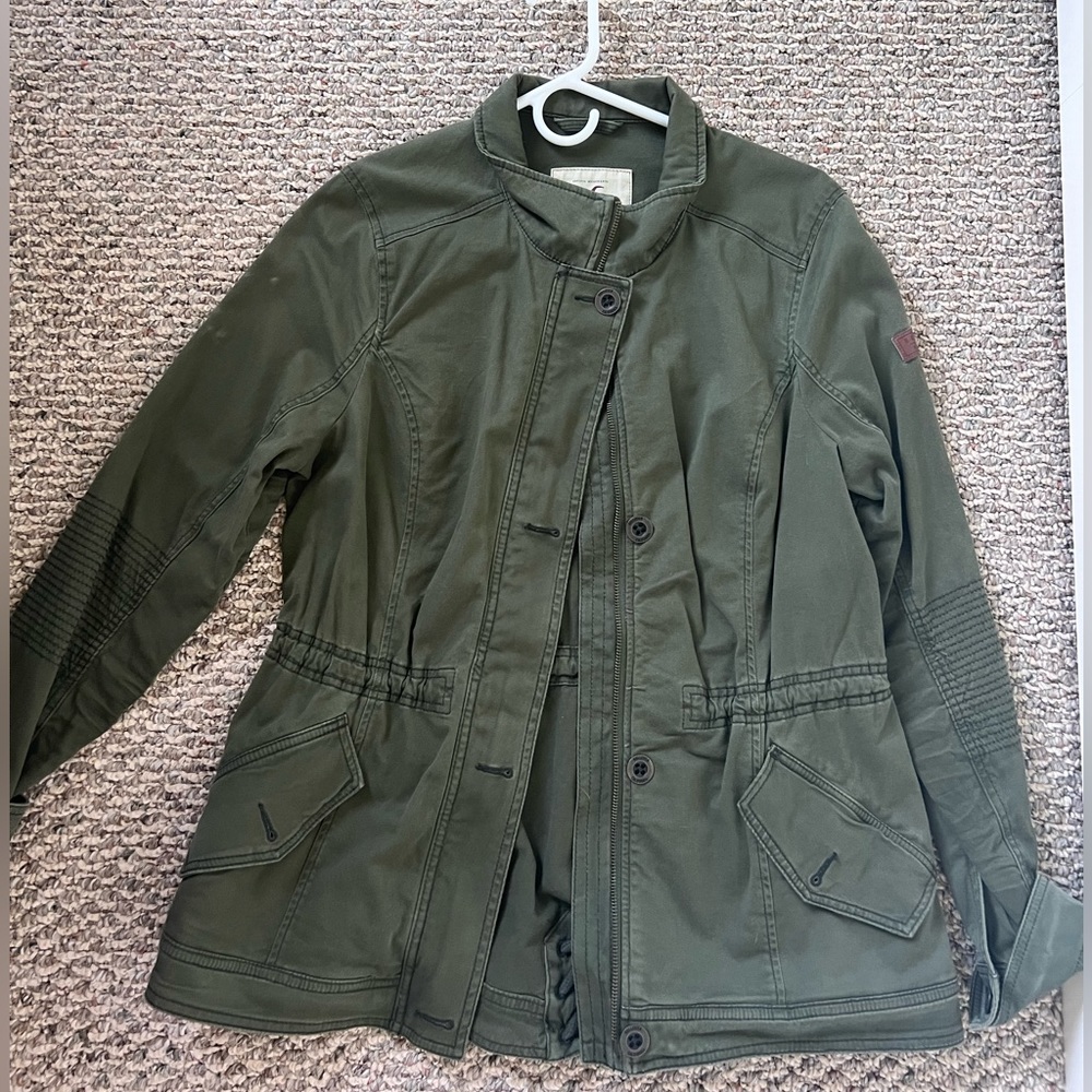 Army Green Hollister Mid-length Cargo Jacket